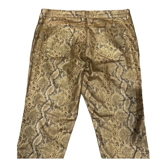 Snake print gold & brown low rise skinny ankle pants from NY & CO size 10 - Picture 5 of 13
